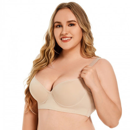 Plus Size Underwire Bra with Back Beauty Support — styled view