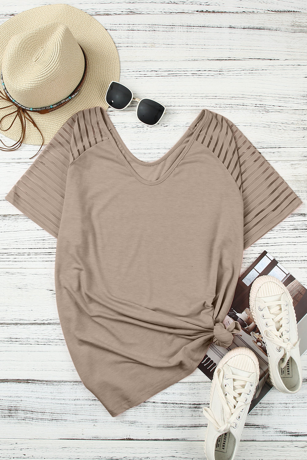 Plus Size Striped Raglan Sleeve Tee