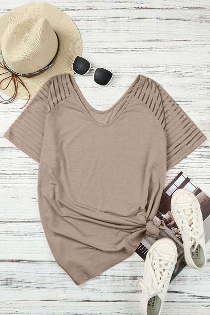 Plus Size Striped Raglan Sleeve Tee - Plus Size Clothing