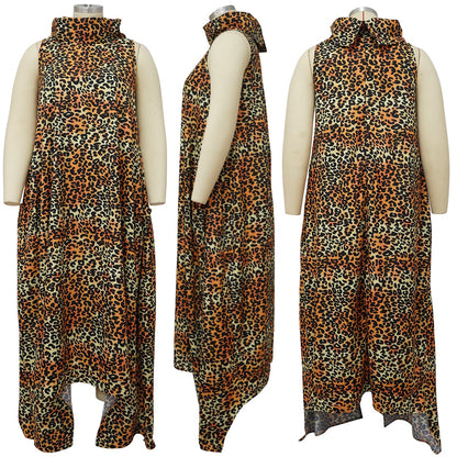 Plus Size Irregular Loose Turtleneck Maxi Dress - Plus Size XL-4XL - View 5