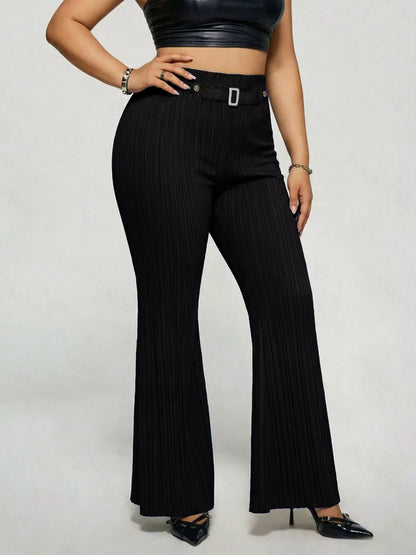 Plus Size High Waist Flare Pants - Plus Size XL-4XL - View 6