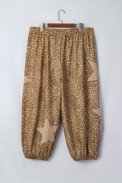 Plus Size Leopard Print Western Star Jogger Pants - Plus Size XL-4XL - View 3