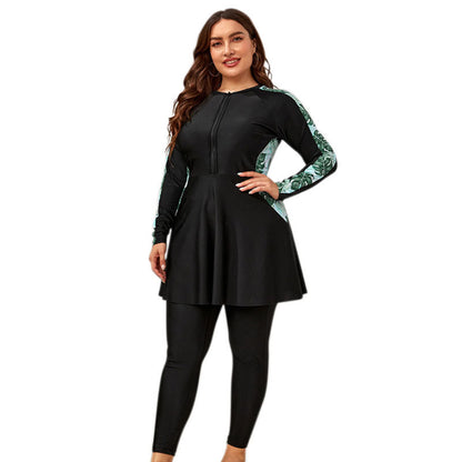Plus Size Two-Piece Swim Shorts Sports Set - Plus Size Clothing