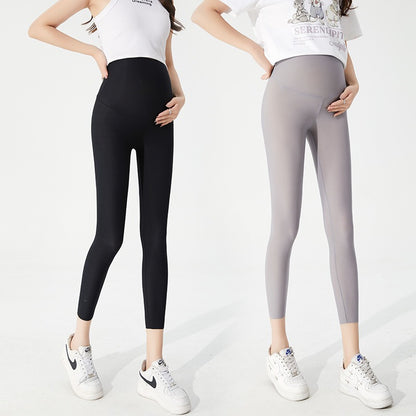Plus Size Seamless Pregnancy Leggings with Belly Support - Plus Size Clothing