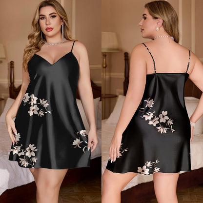 Plus Size V-Neck Sleeveless Pajama Dress