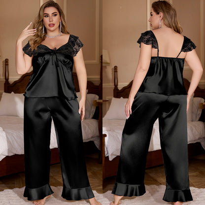 Plus Size Pajamas Women's Summer Loungewear Set - Plus Size Clothing