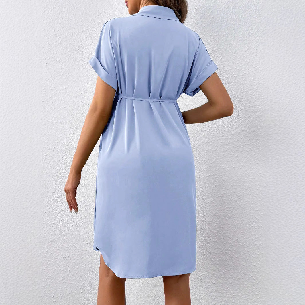 Plus Size Maternity Button Casual Midi Dress