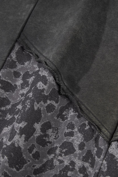 Plus Size Leopard Patchwork Wide Leg Pants - Plus Size XL-4XL - View 4