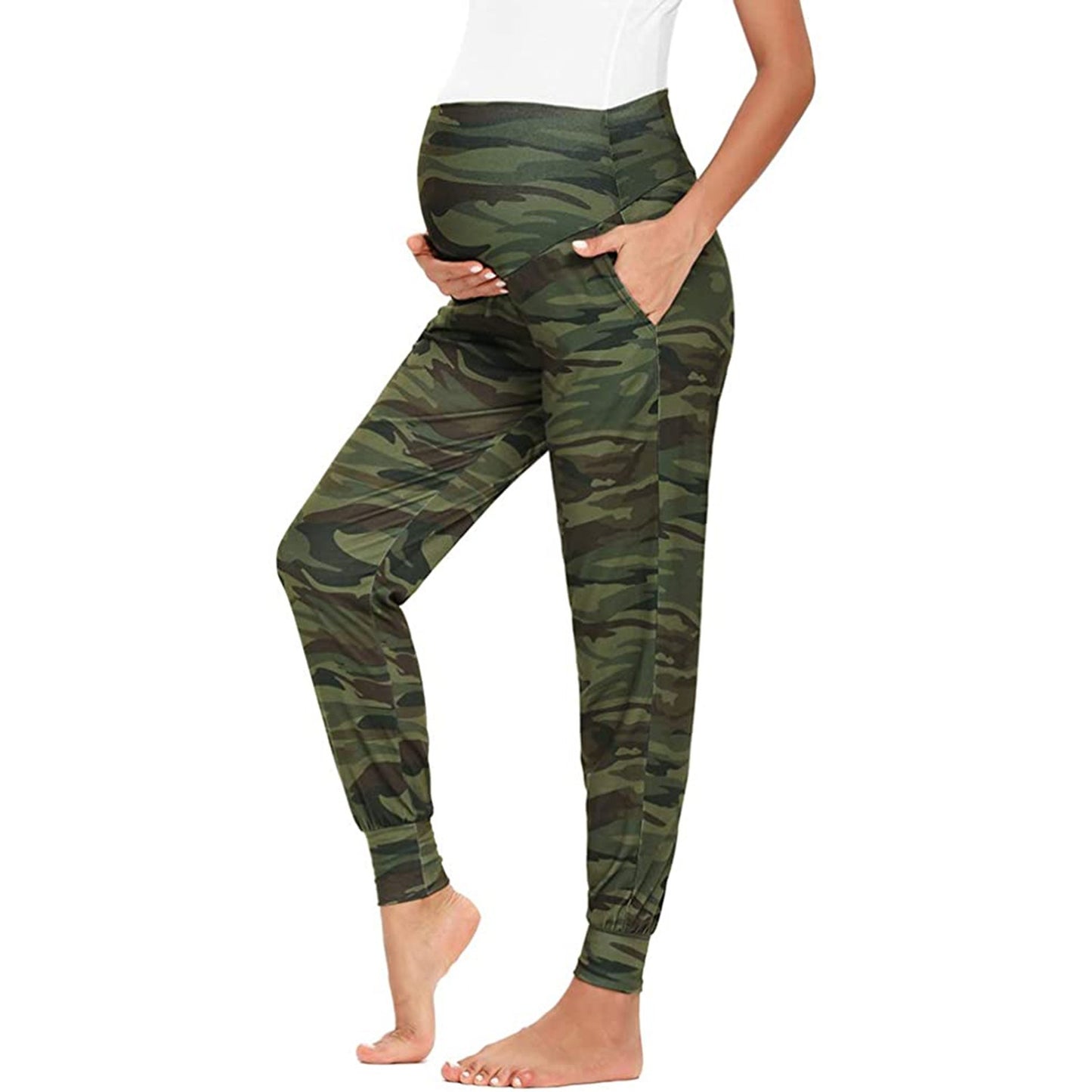 Plus Size Maternity Yoga Pants with Tummy Control