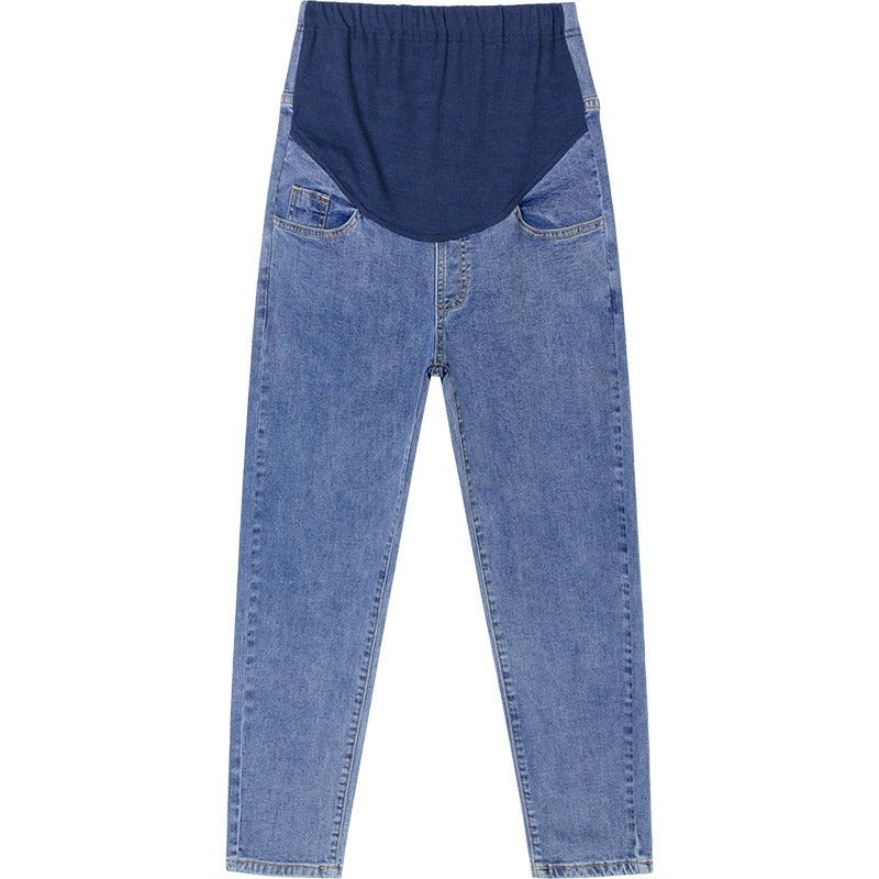 Plus Size Pregnant Women's Jeans High Waist Belly Support