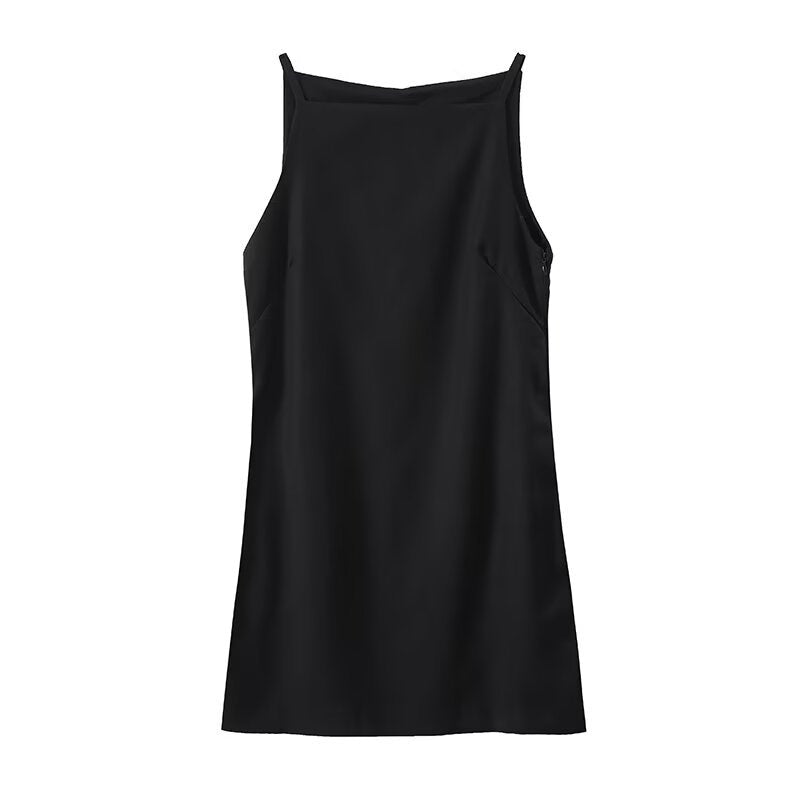 Plus Size Linen Square Neck Sleeveless Midi Dress