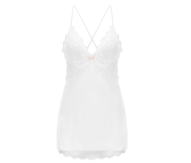Plus Size Sexy Lace Suspender Nightgown