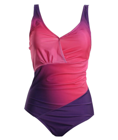 Plus Size Tummy-Control One-Piece Swimsuit - Plus Size Clothing