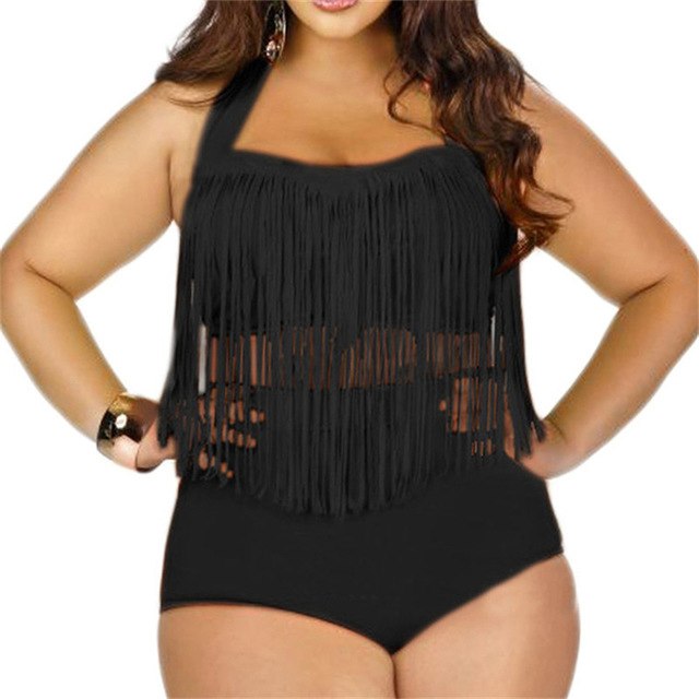 Plus Size Fringe Bikini Swimwear Set