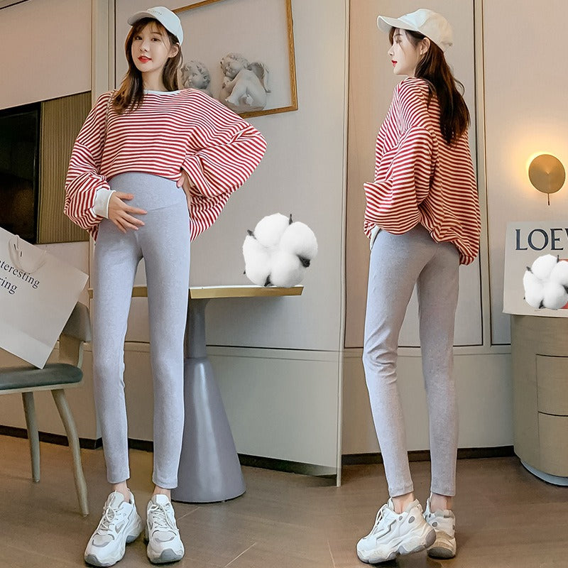 Plus Size Maternity Adjustable Cropped Leggings