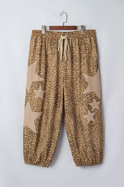 Plus Size Leopard Print Western Star Jogger Pants - Plus Size XL-4XL - View 4