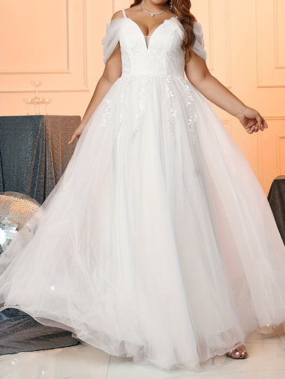 Plus Size Floral Wedding Dress - Plus Size XL-4XL - View 4