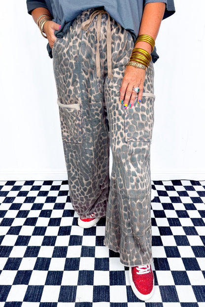 Plus Size Leopard Print Drawstring Pants - Plus Size XL-4XL - View 7