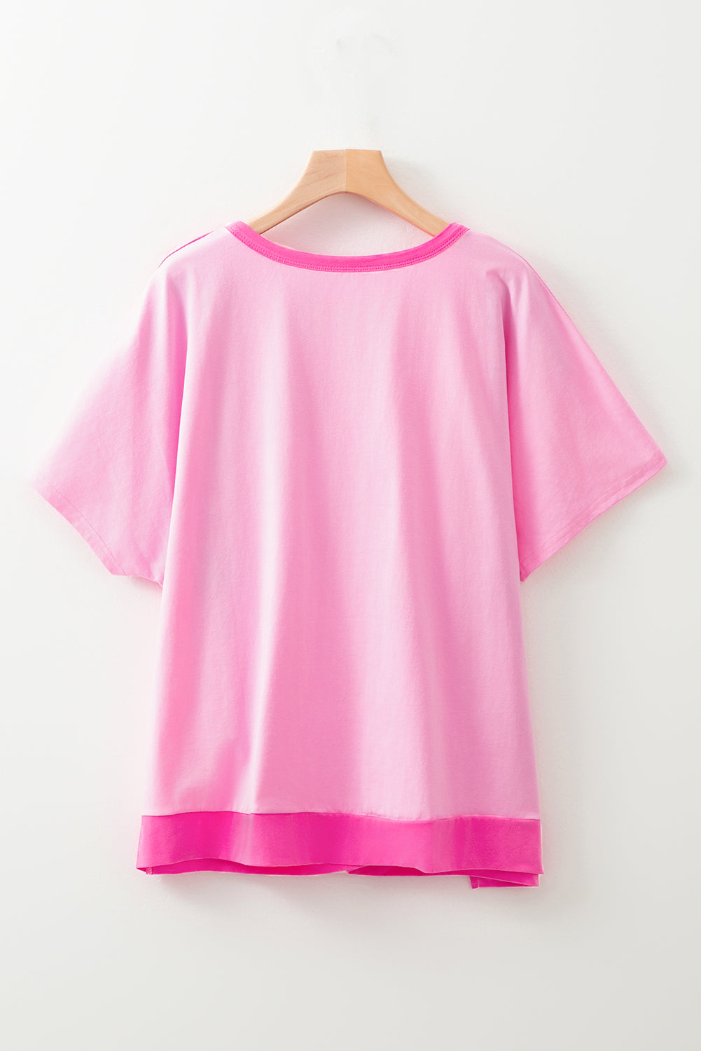 Plus Size Colorblock Patchwork Henley Top