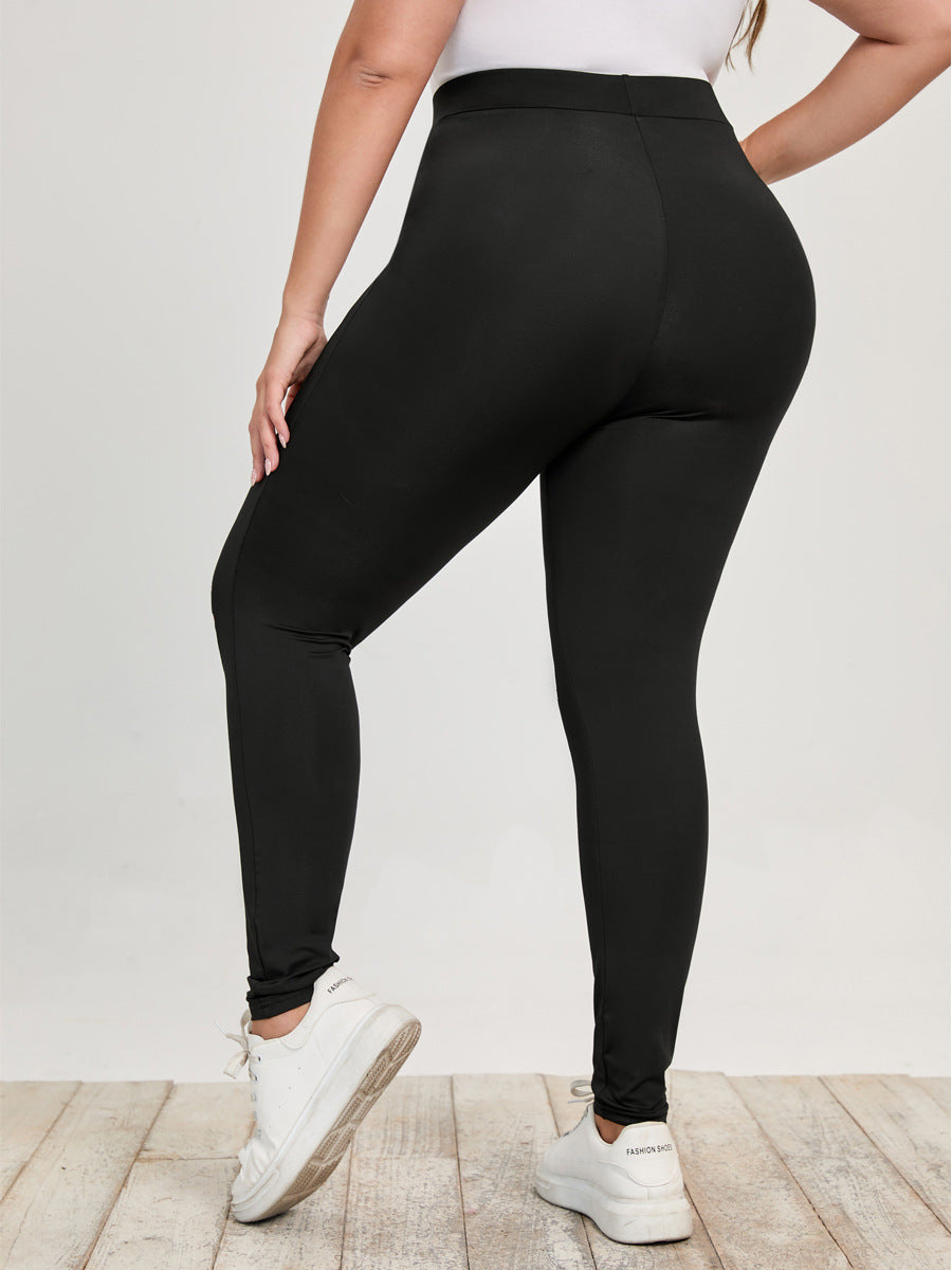 Plus Size Distressed Hole Leggings