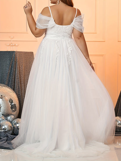 Plus Size Floral Wedding Dress - Plus Size XL-4XL - View 5