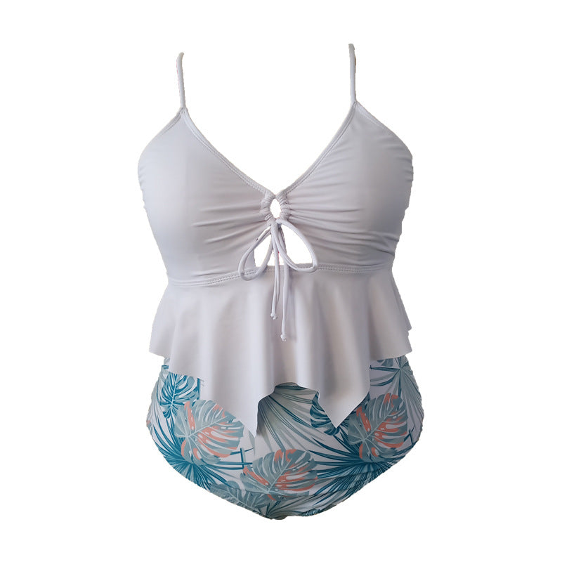 Plus Size Two Piece Floral Swimsuit