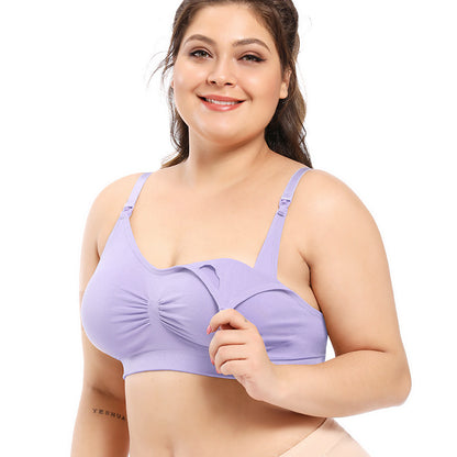 Plus Size Nursing Bra with Adjustable Front Buckle - Plus Size Clothing
