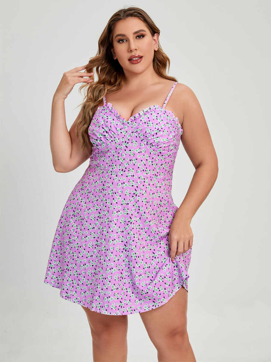 Plus Size Suspender Dress Polyester