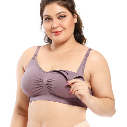 Plus Size Nursing Bra with Adjustable Front Buckle - Plus Size Clothing