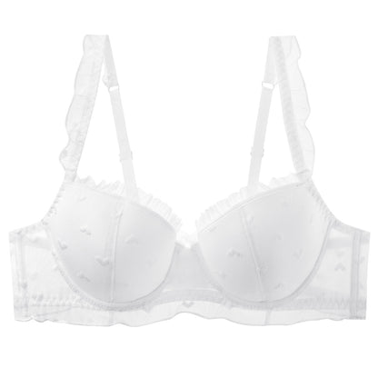 Plus Size Underwire Lace Bra Minimizing Support - Plus Size Clothing