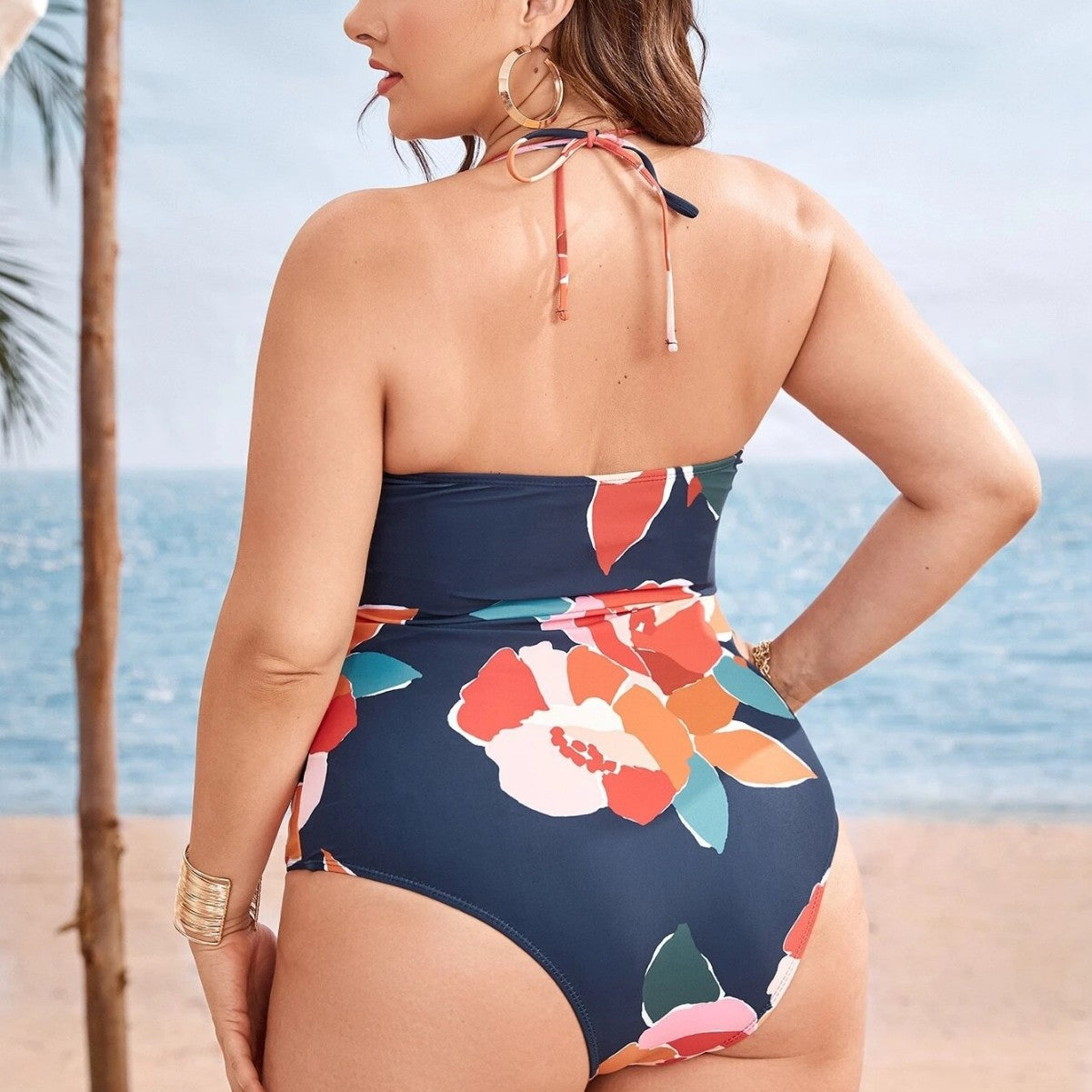 Plus Size Printed One-Piece Swimsuit