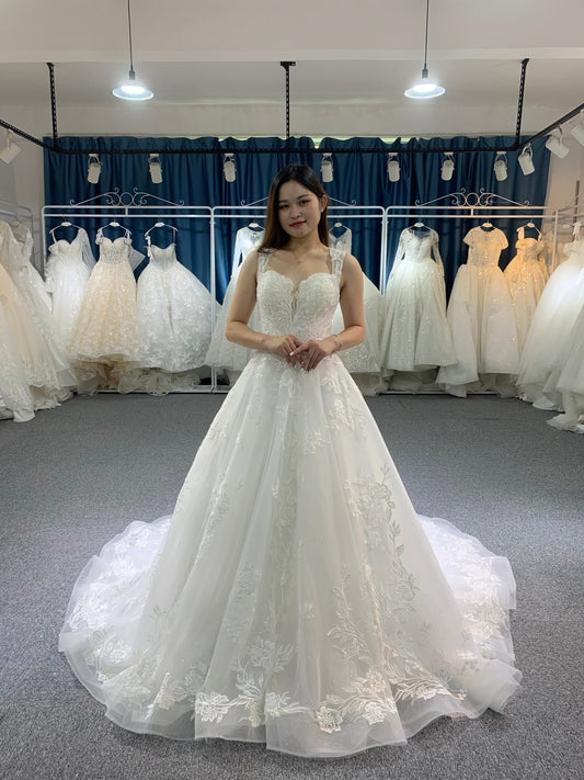 Plus Size Sweetheart Sleeveless Wedding Dress - Plus Size XL-4XL