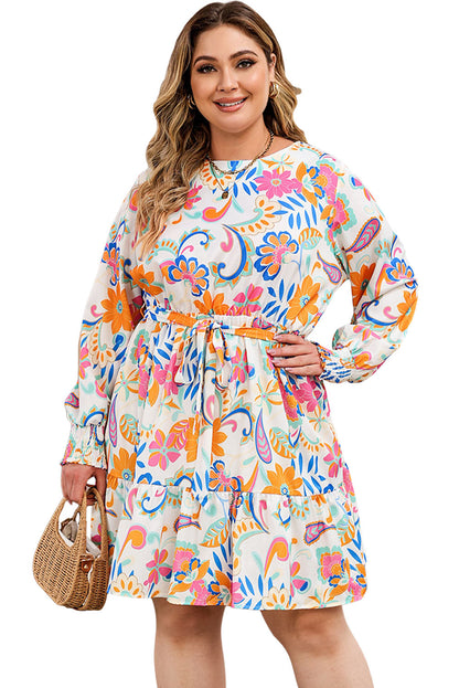 plus-size-floral-belted-dress