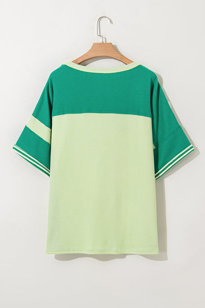 Plus Size Striped Colorblock Patchwork Top - Plus Size XL-4XL - View 6
