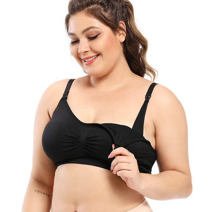 Plus Size Nursing Bra with Adjustable Front Buckle - Plus Size Clothing