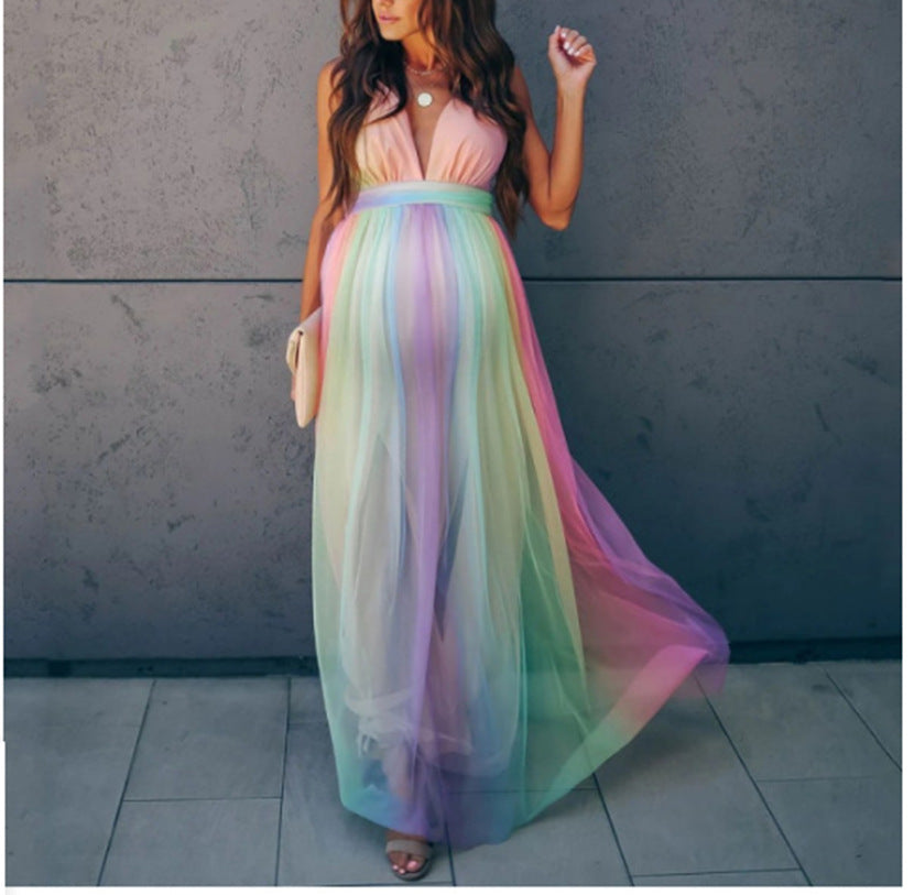 Plus Size Sweet Ruffled V-Neck Maxi Dress