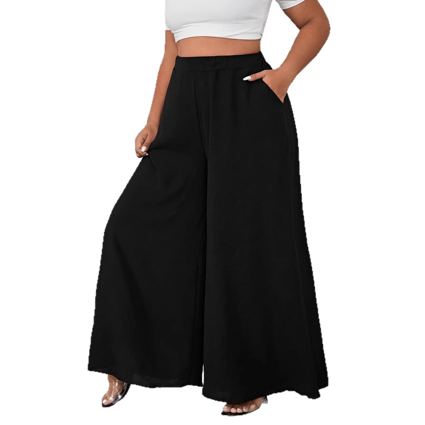 Plus Size Elegant Commuter Wide Leg Pants