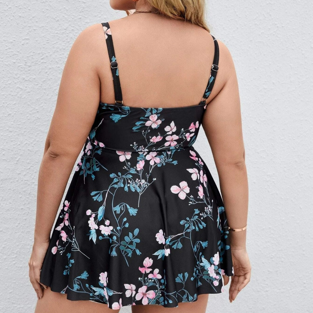 Plus Size Floral Two-Piece Bikini Swimwear