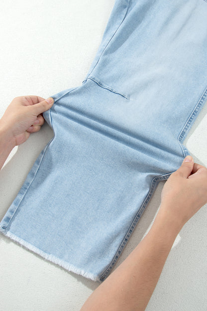 Plus Size Seam Detail Patch Pocket Shift Jeans - Plus Size Clothing