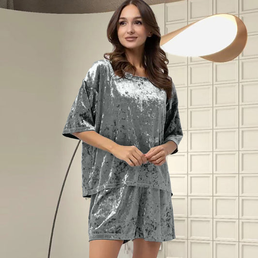 Plus Size Casual Sleepwear Set Summer Shorts