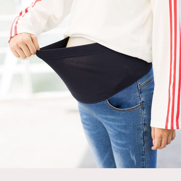 Plus Size Maternity Elastic Slim Fit Denim Pants