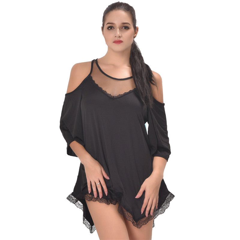 Plus Size Sexy Lace Babydoll Nightgown