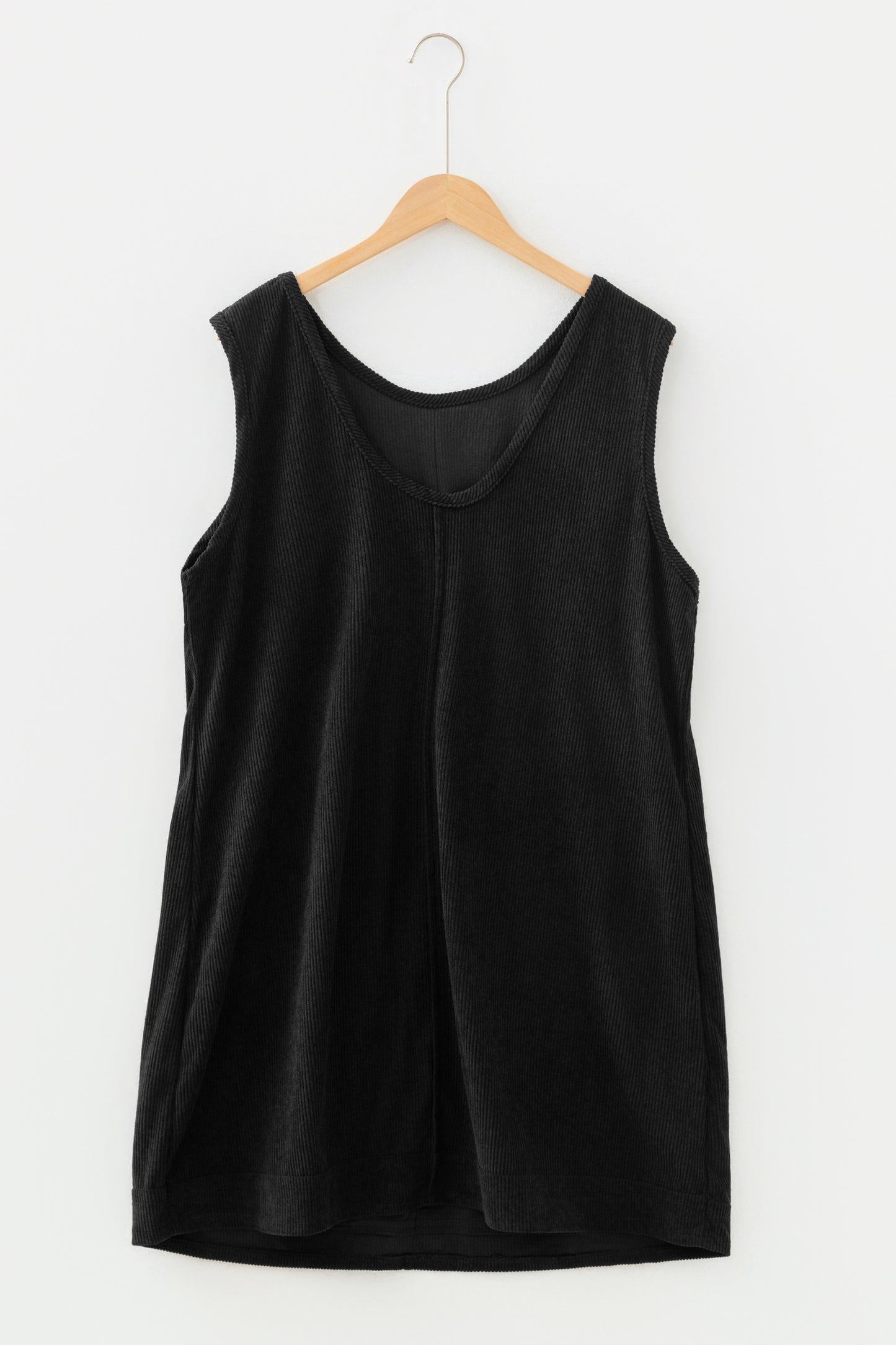 Plus Size Corduroy Patch Pocket Mini Dress