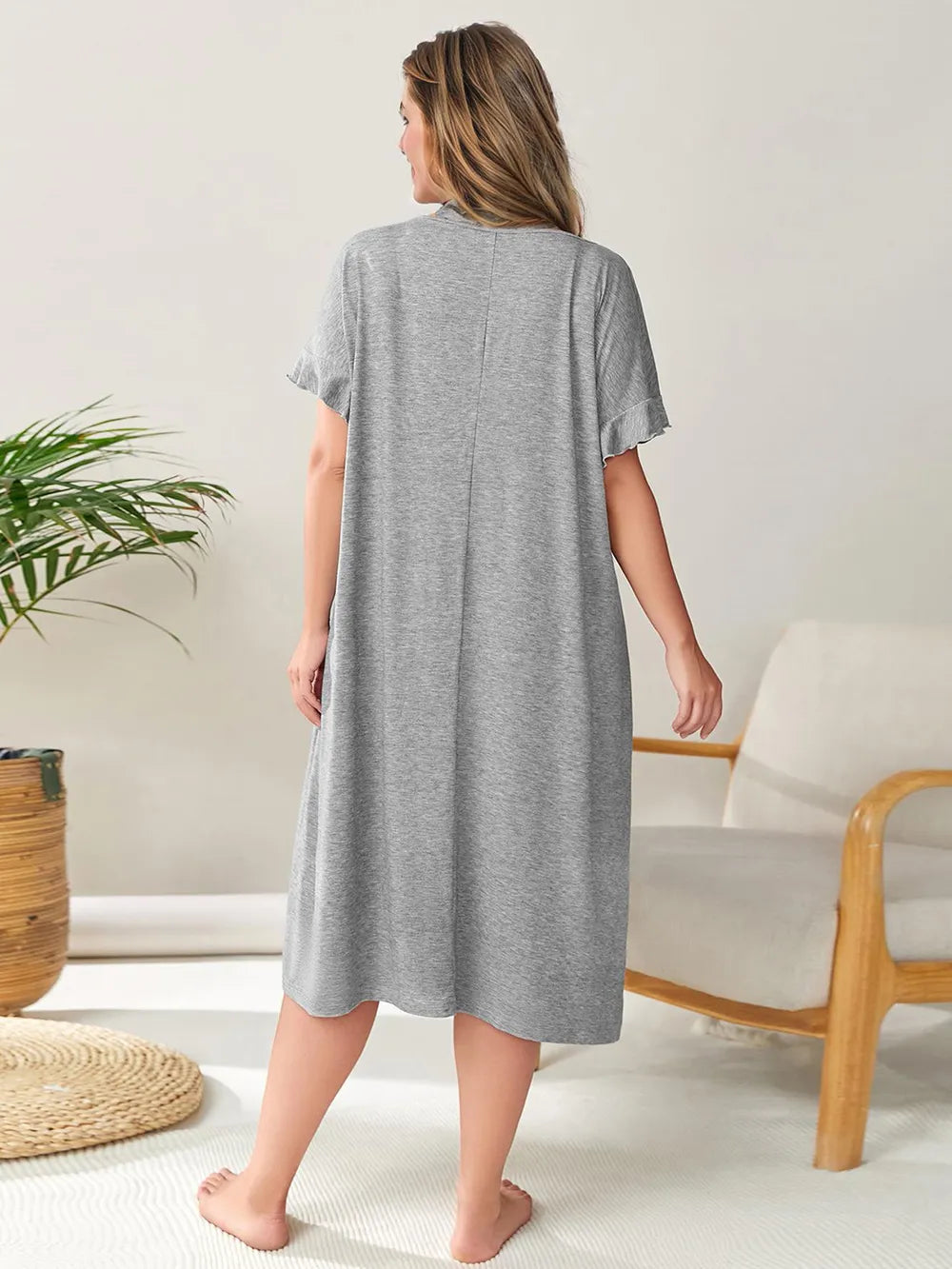 Plus Size Short Sleeve Lounge Dress