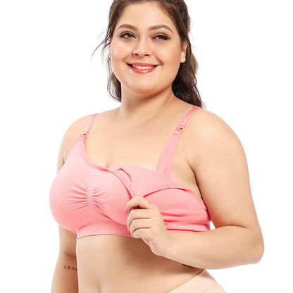 Plus Size Nursing Bra with Adjustable Front Buckle - Plus Size Clothing