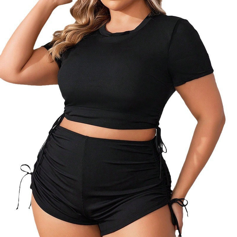 Plus Size Long-Sleeve Bikini Swimsuit Set
