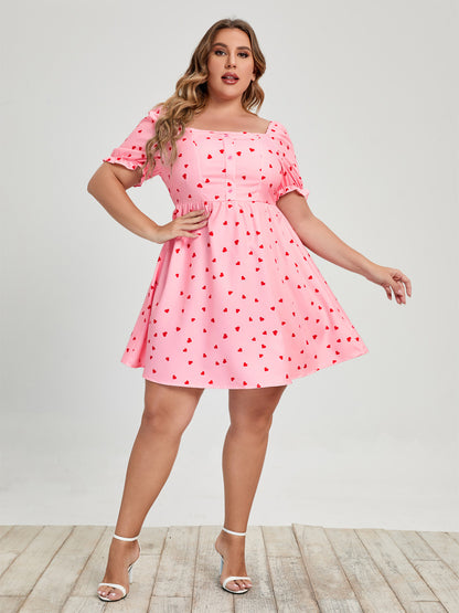 Plus Size Commuter Square Collar Dress - Plus Size XL-4XL - View 2