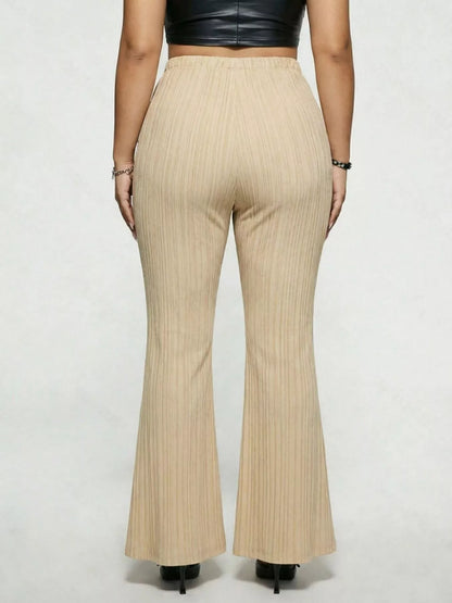 Plus Size High Waist Flare Pants - Plus Size XL-4XL - View 12
