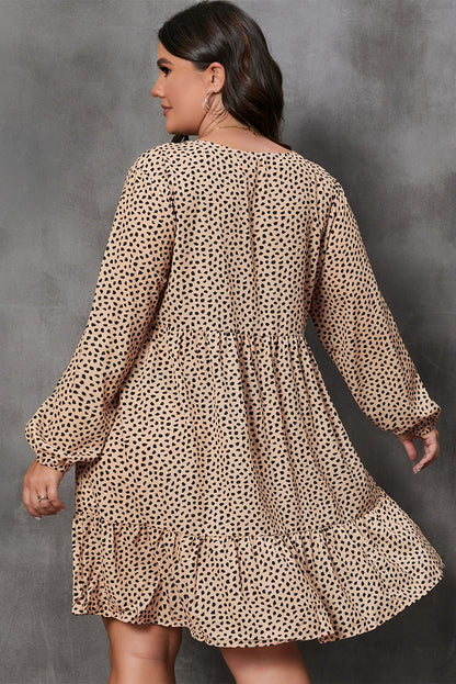 Plus Size Leopard Midi Dress - Plus Size XL-4XL - View 2