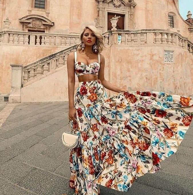 Plus Size Bohemian A-Line Maxi Beach Dress